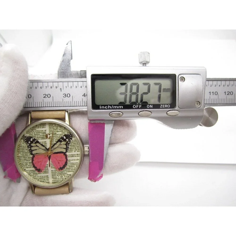 Women Charming Charlie Butterfly Quartz WR Analog 38mm Causal Round Watch (F624)